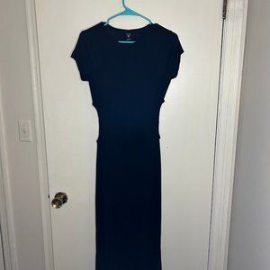 Windsor Crew Neck Slit Maxi Dress